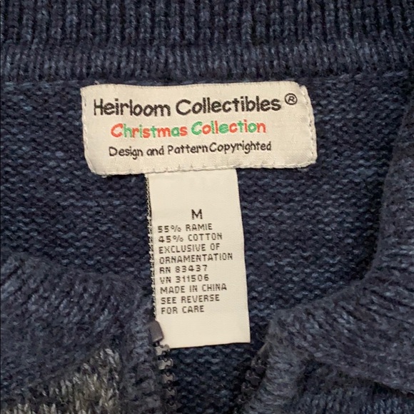 ❤️ Blue Vintage 🎄 Christmas Holiday Cardigan Sweater ❤️ - Picture 2 of 7